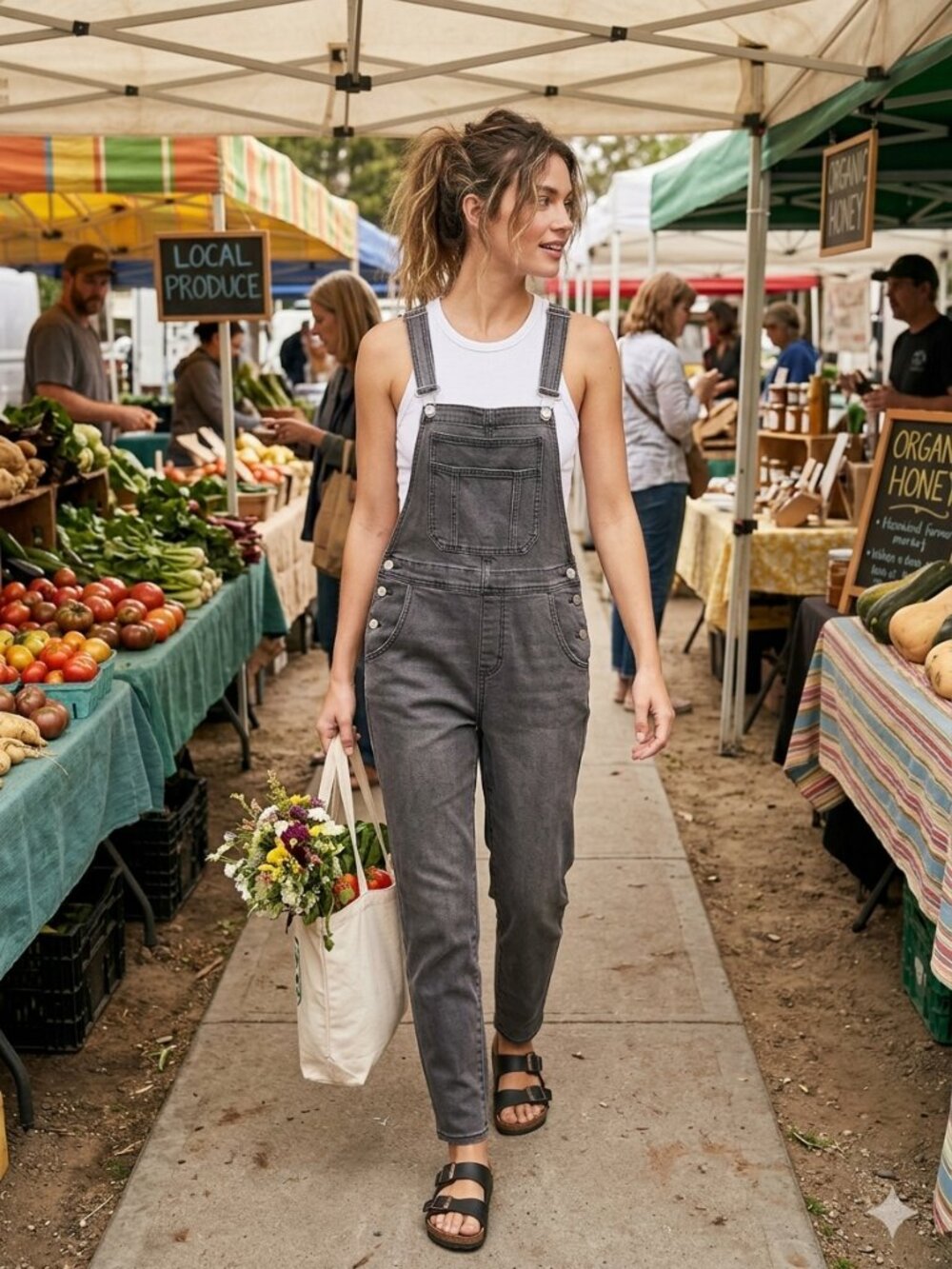 Nordstrom BP Womens Black Charcoal Utility Overalls Grunge Small Tapered Leg